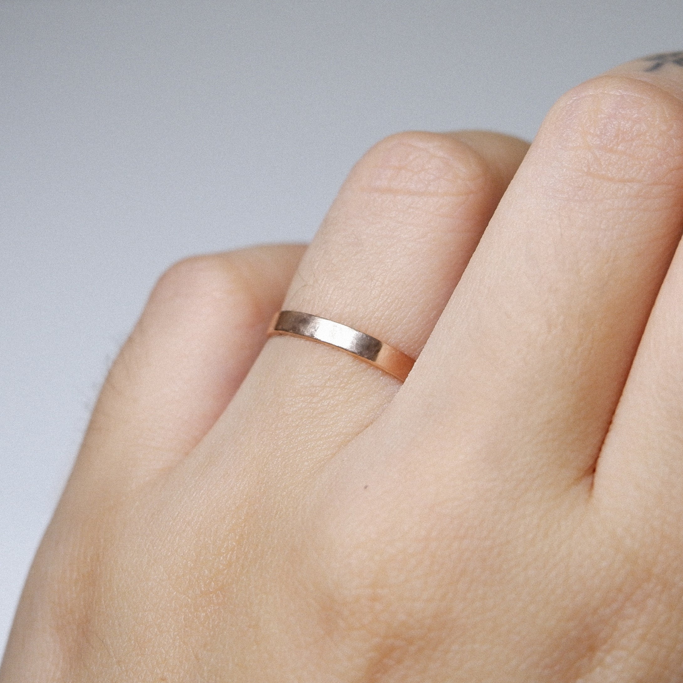 The Flat Stacker 2mm Band in Solid Gold