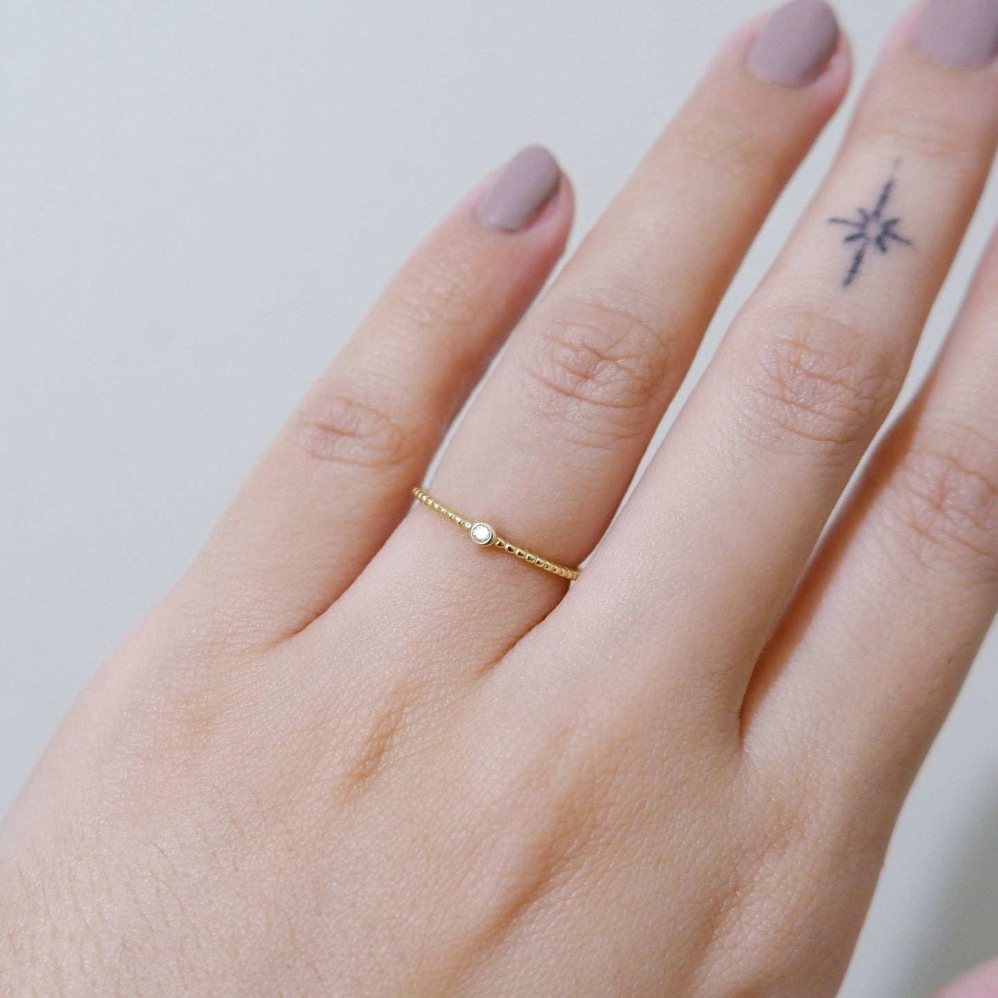The Petite Dotted Bead Ring