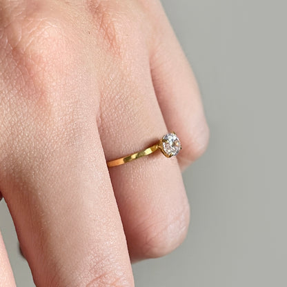 The Skinny Solitaire Ring in Solid Gold