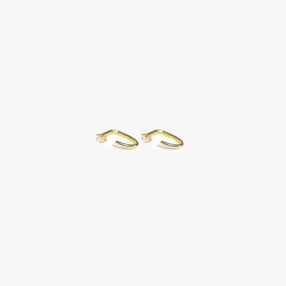 The Birthstone Open Huggies in Solid Gold