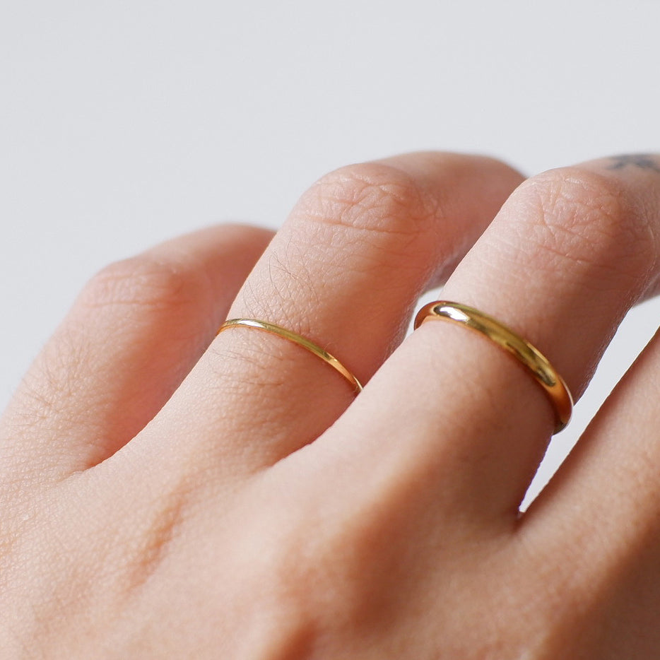 The Barely There Stacker Band in Solid Gold