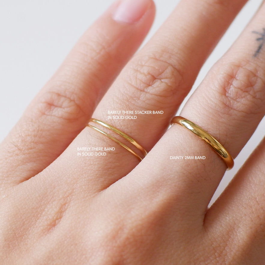 The Barely There Stacker Band in Solid Gold