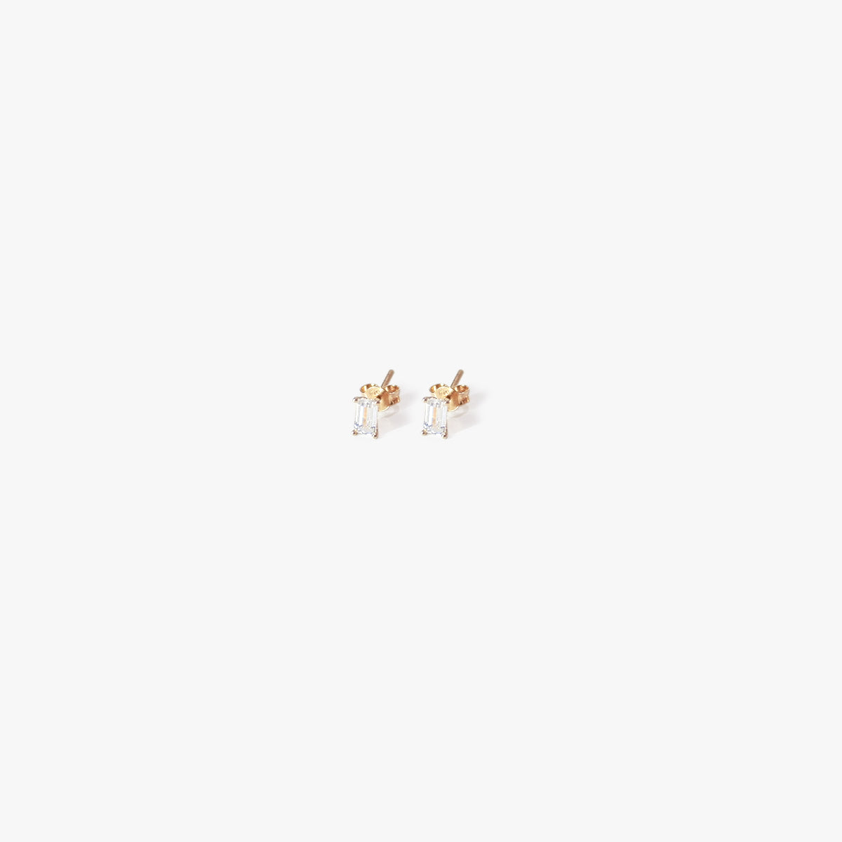The Baguette Birthstone Earrings in Solid Gold