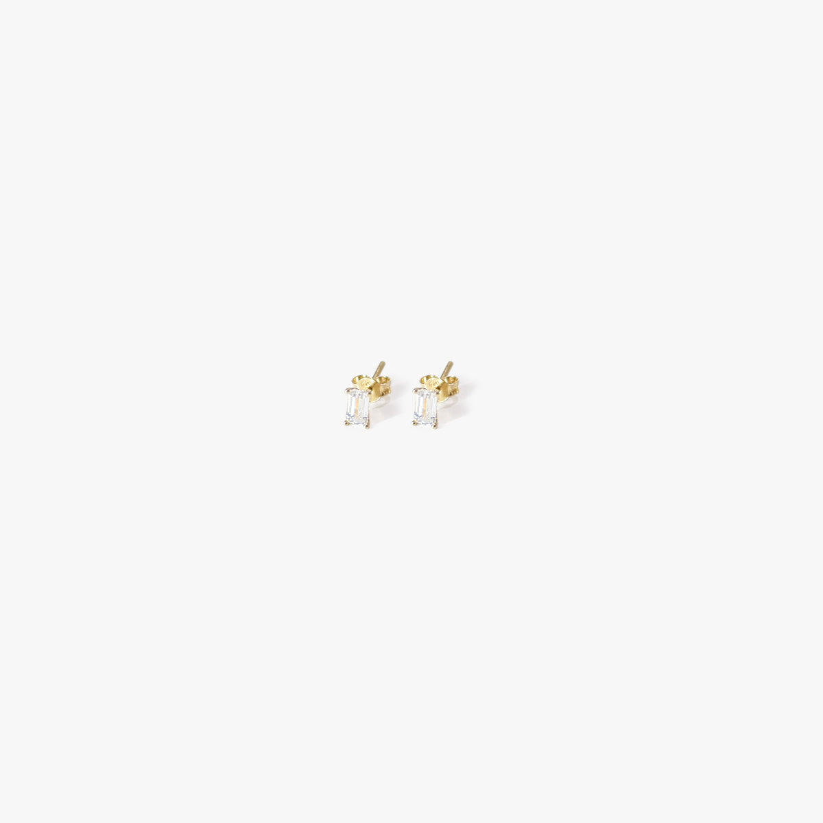 The Baguette Birthstone Earrings in Solid Gold