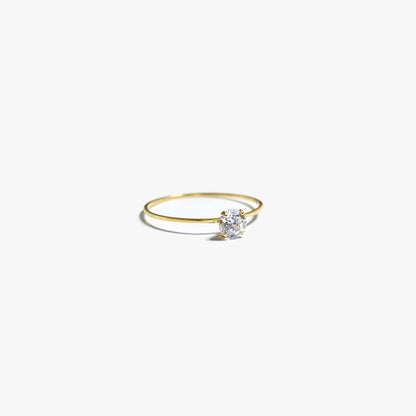 The Barely There Solitaire Ring in Solid Gold