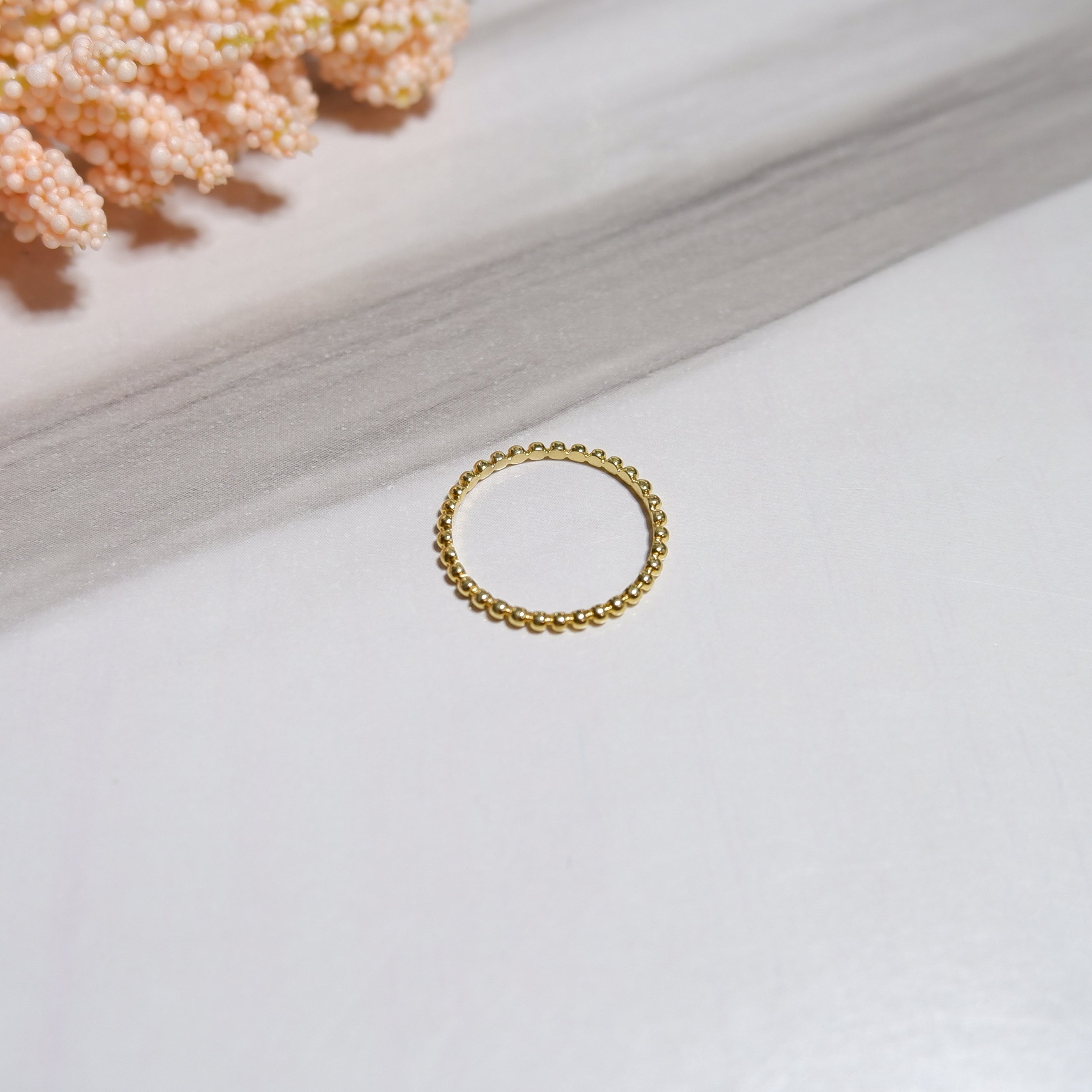 The Beaded Ring in Solid Gold