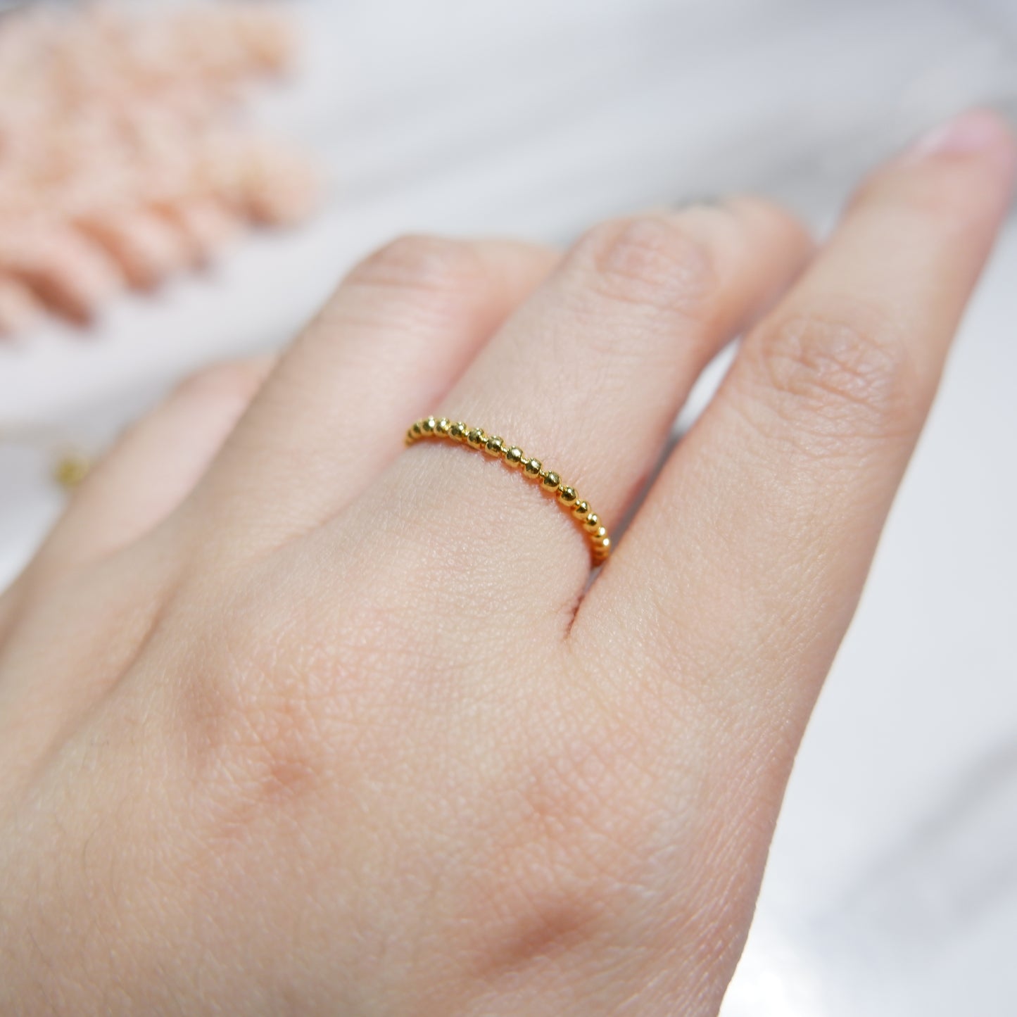 The Beaded Ring in Solid Gold