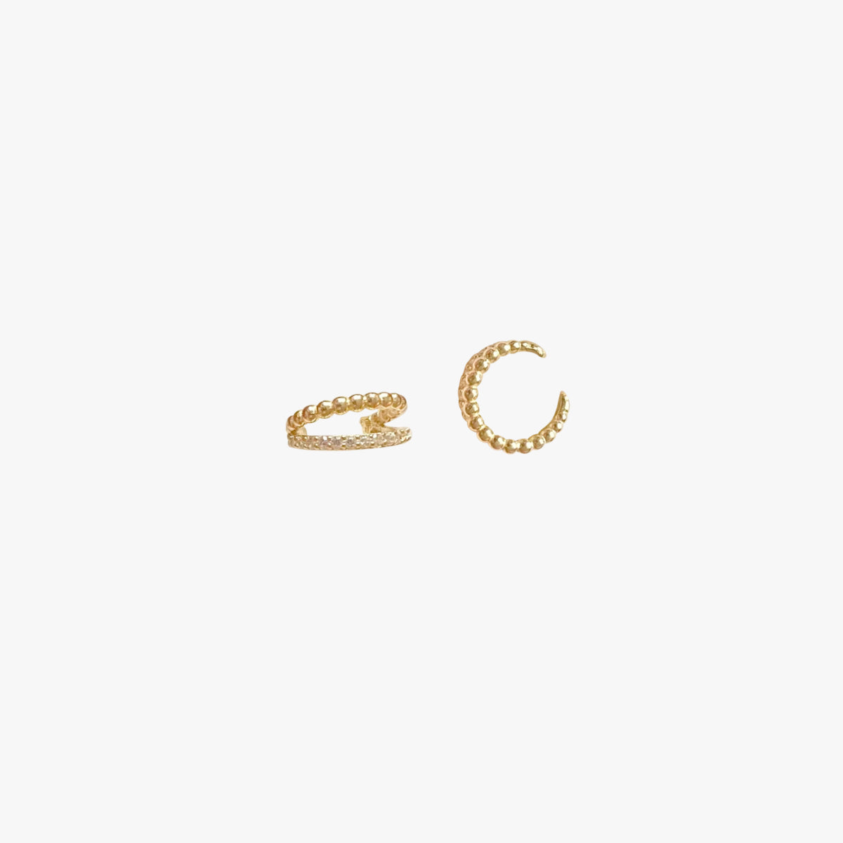 The Beaded Tapestry Ear Cuff in Solid Gold