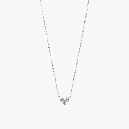 The Heart Birthstone Necklace in Solid Gold