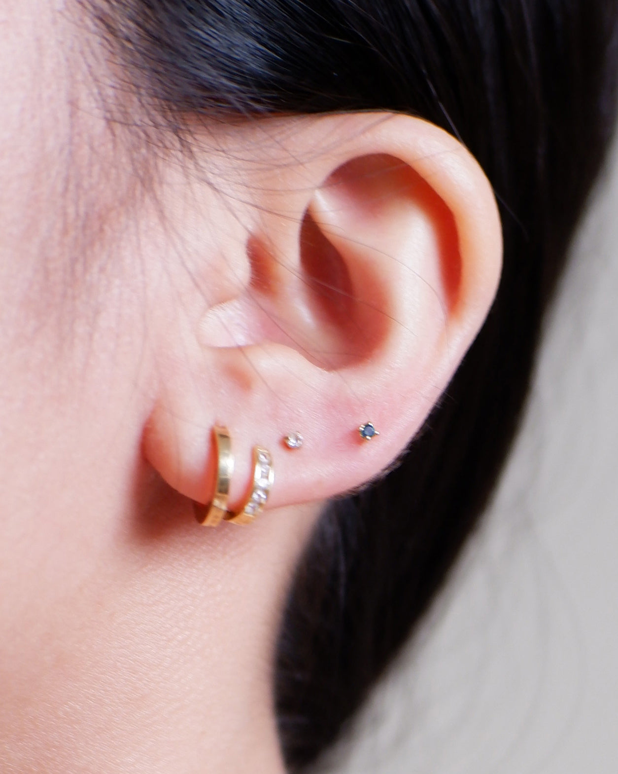 The Tiny Birthstone Solitaire Earrings in Solid Gold