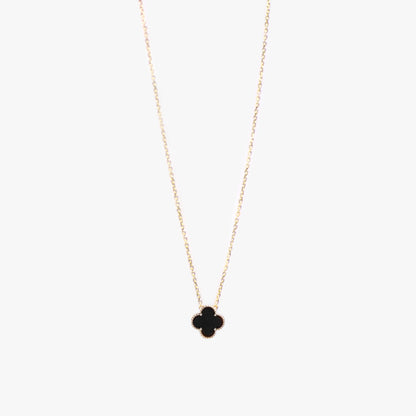 The 12mm/15mm Centered Clover Necklace in Solid Gold