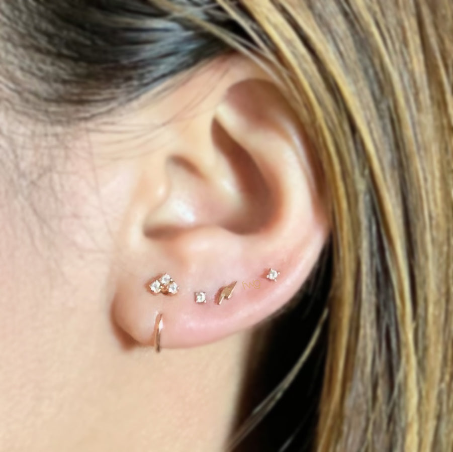 The Tiny Lightning Bolt Screw Back Studs