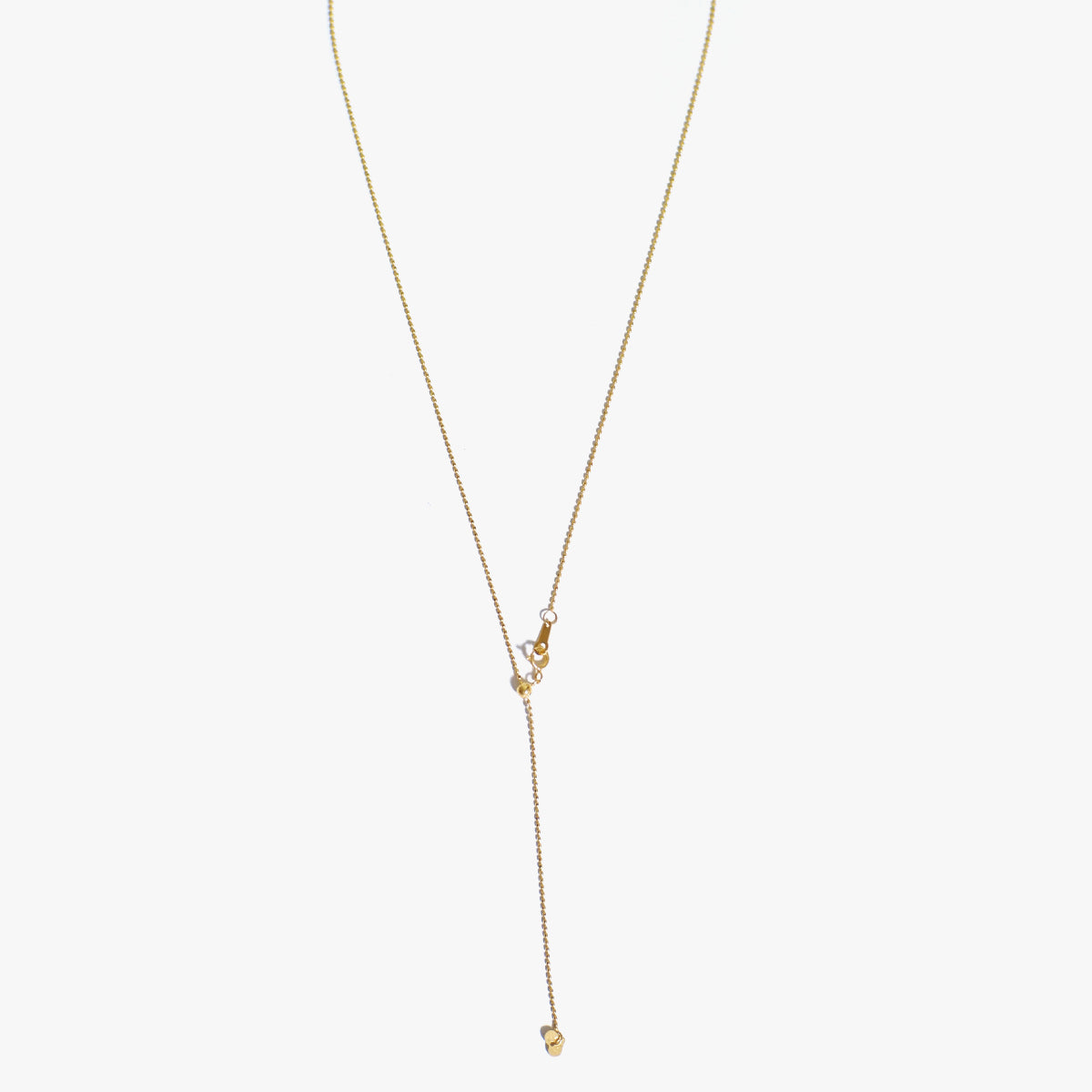 The Essential Beaded Slider Necklace in Solid Gold