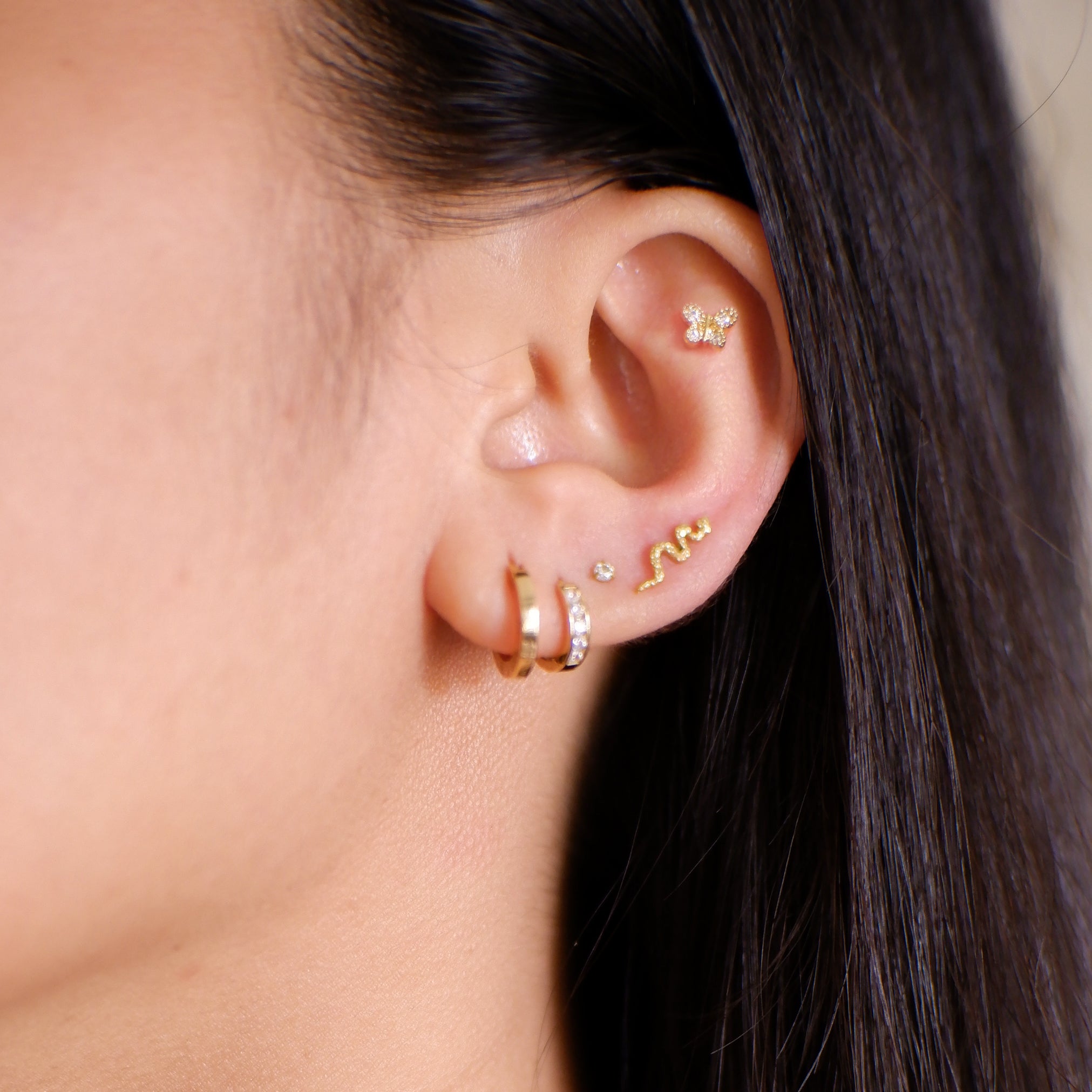 The Textured Ophidian Screw Back Studs