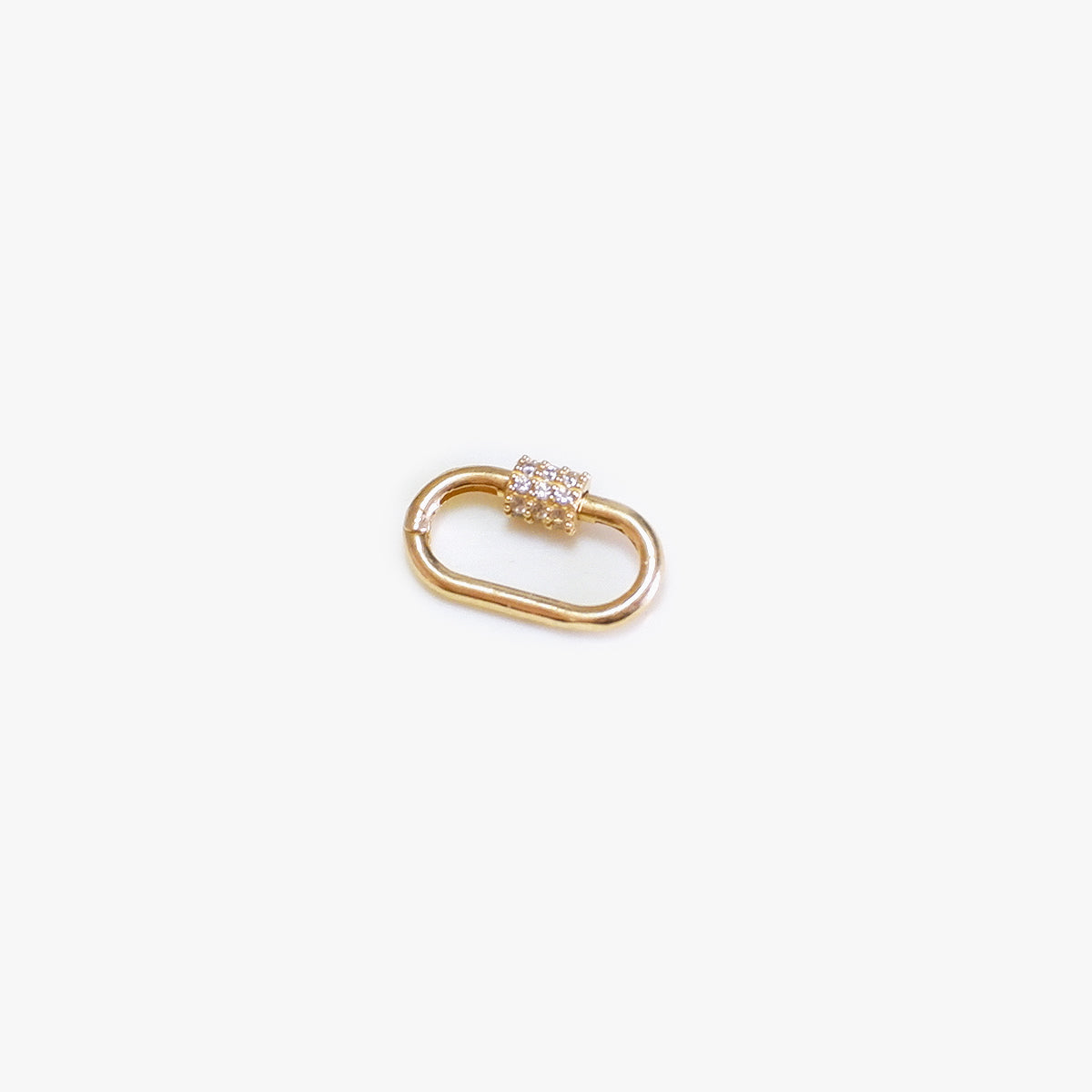 Dainty Carabiner in Solid Gold