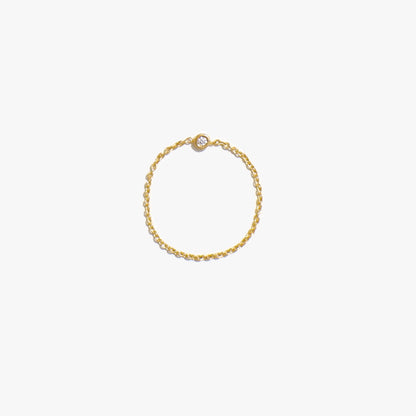 The Essential Mini Diamond Chain Ring in Solid Gold