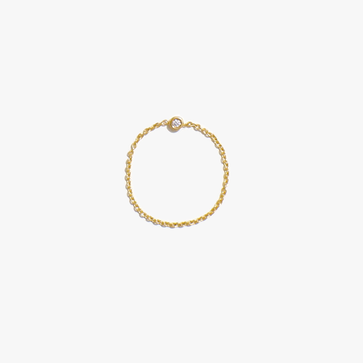 The Essential Mini Diamond Chain Ring in Solid Gold – Flecked with Gold