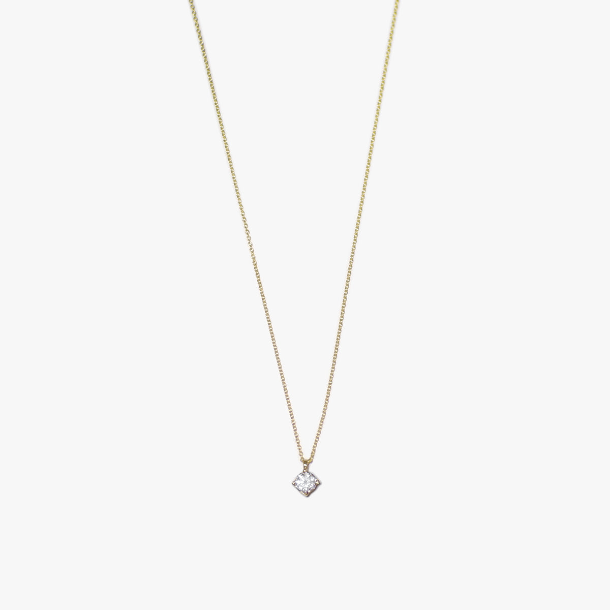 The Elite Floating Moissanite Necklace in Solid Gold