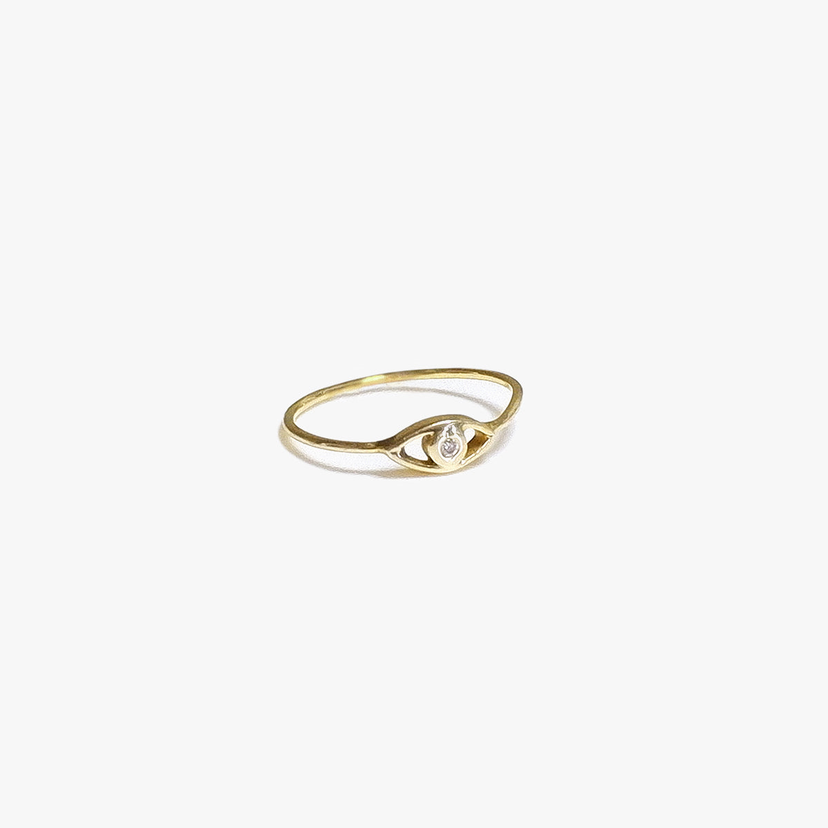 The Evil Eye Diamond Ring in Solid Gold