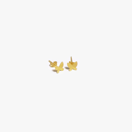 The Flat Butterfly Earrings in Solid Gold