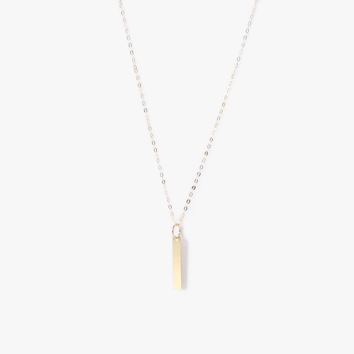 The Flat Bar Necklace in Solid Gold