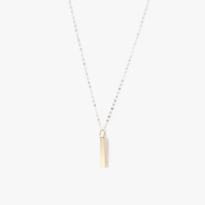 The Flat Bar Necklace in Solid Gold