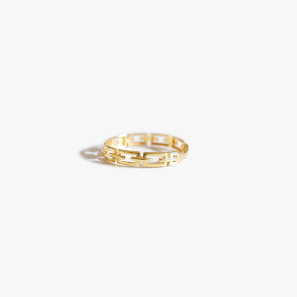 The Flat Link Ring in Solid Gold