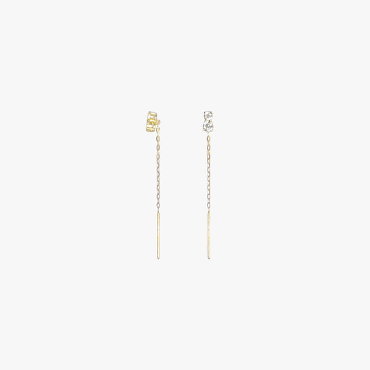 The Dainty Chain Drop Earrings in Solid Gold