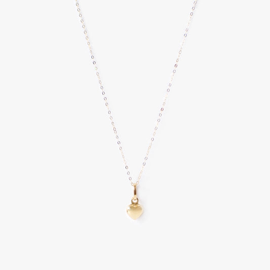 The Mini Heart Necklace in Solid Gold