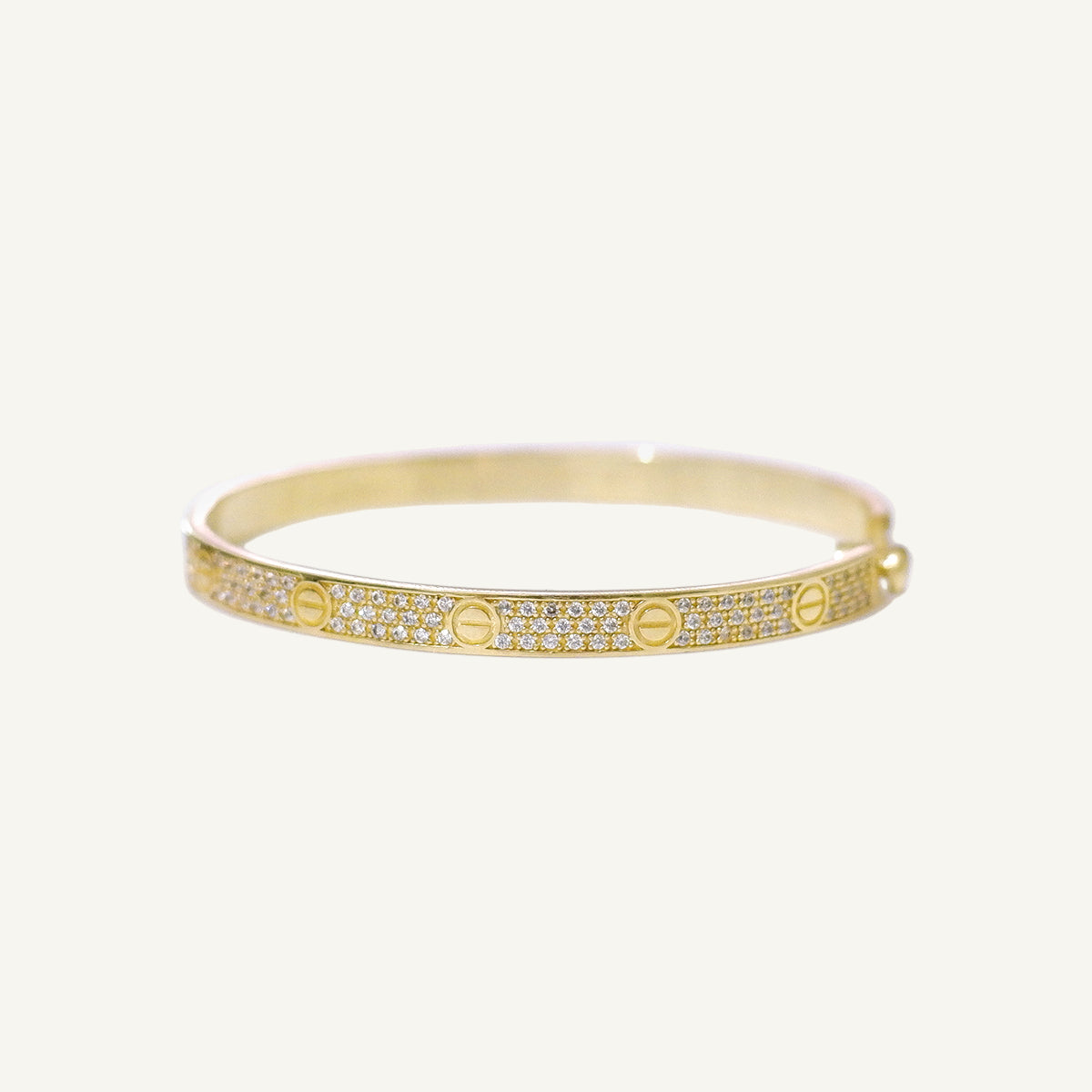 (Handed-down) The Full Pavé Bangle in Solid Gold