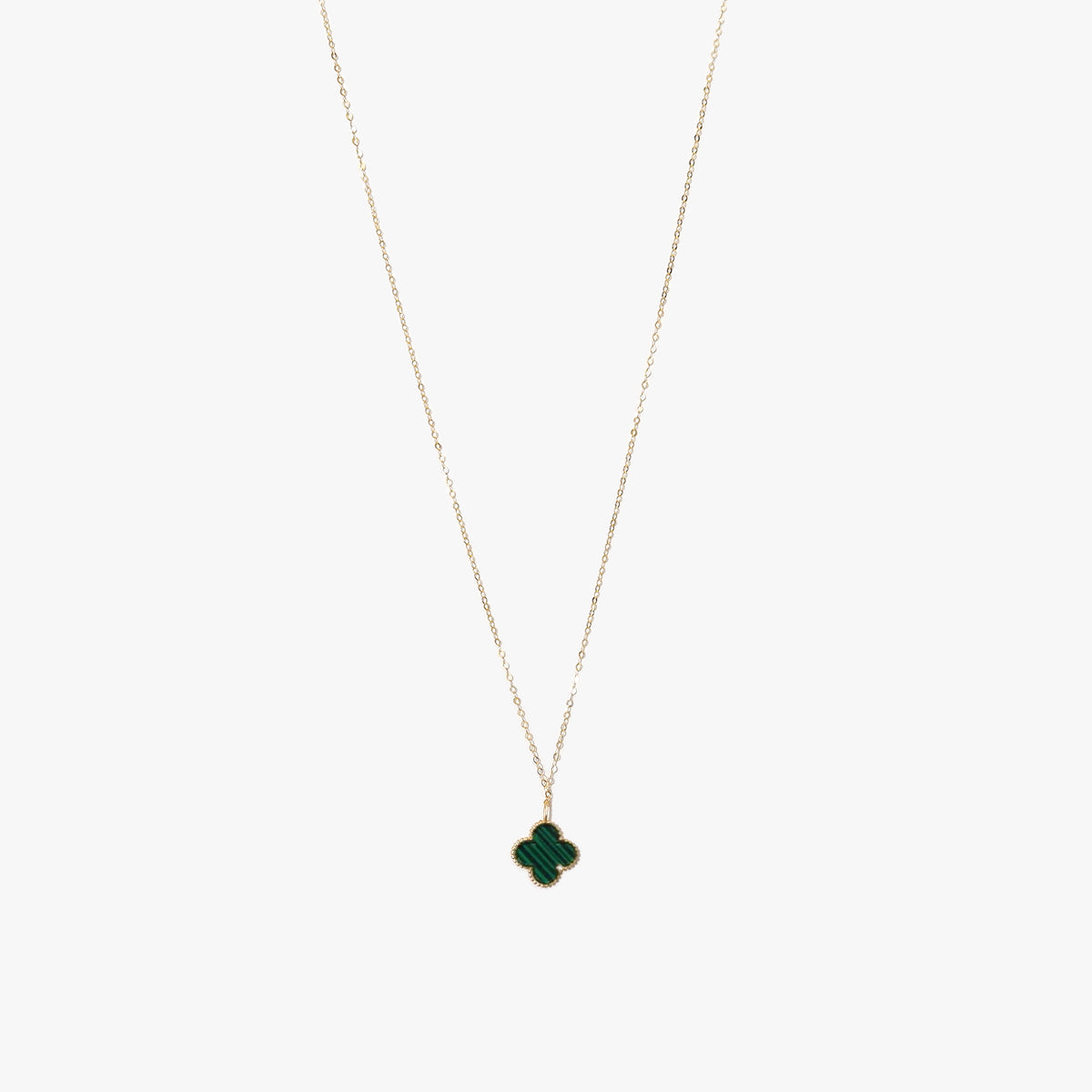 The Mini Diamond Clover Necklace in Solid Gold