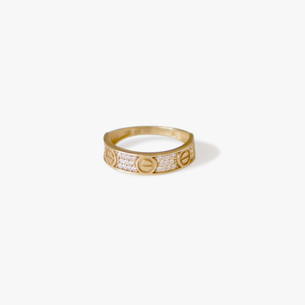 The Half Pave Ring in Solid Gold