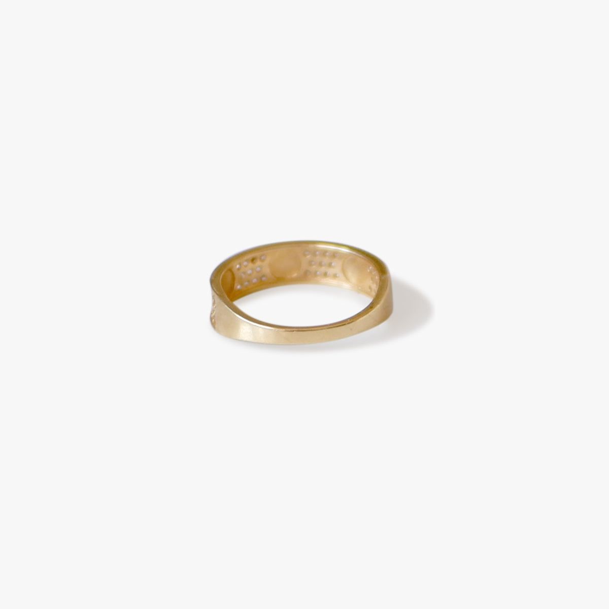 The Half Pave Ring in Solid Gold