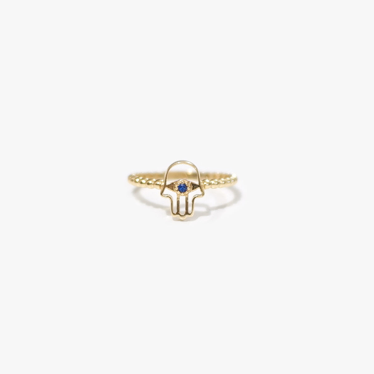The Hamsa Birthstone Ring in Solid Gold