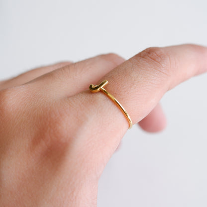 The Initial Ring in Solid Gold
