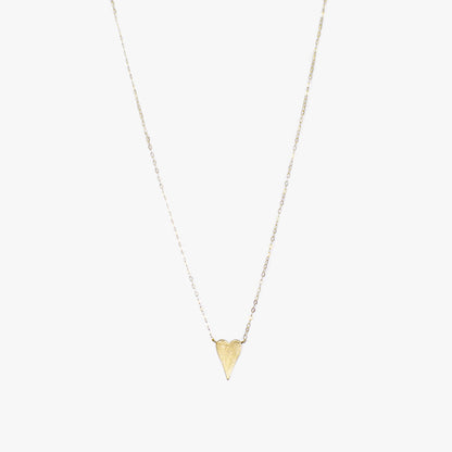 The Matte Heart Necklace in Solid Gold