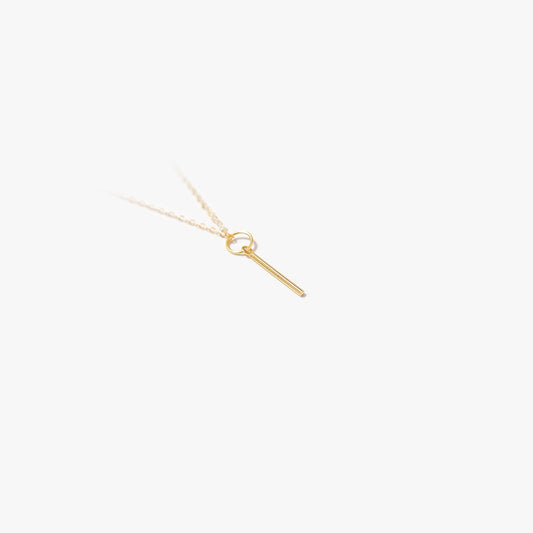 The Tiny Bar Pendant in Solid Gold