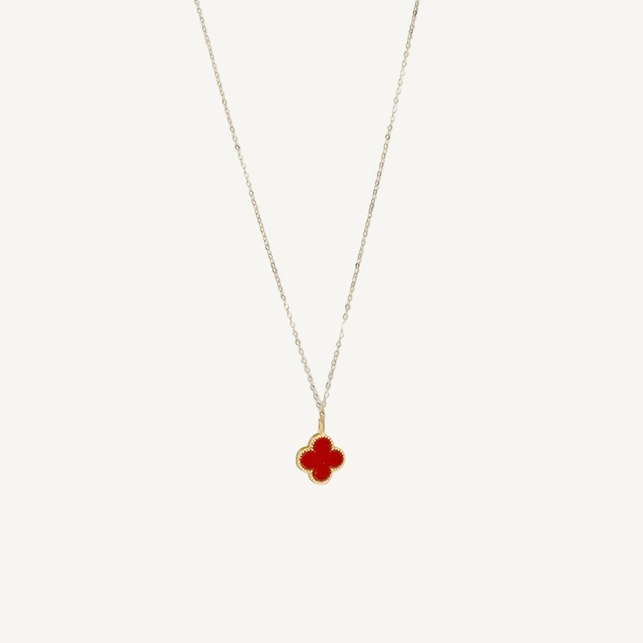 The Mini Designer Clover Necklace in Solid Gold
