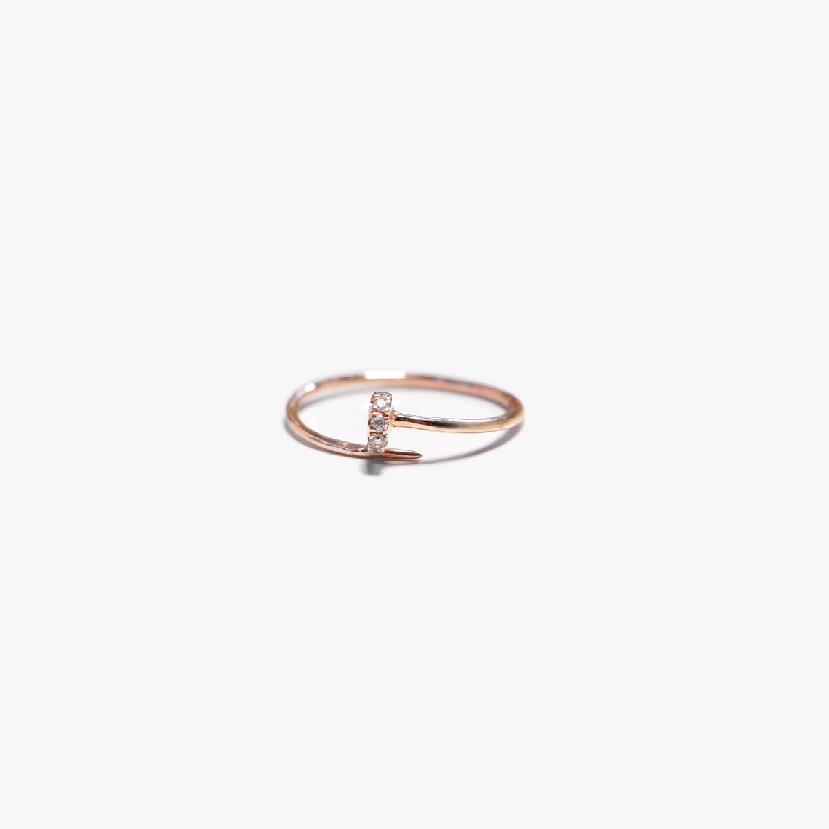 The Diamond Nail Ring in Solid Gold