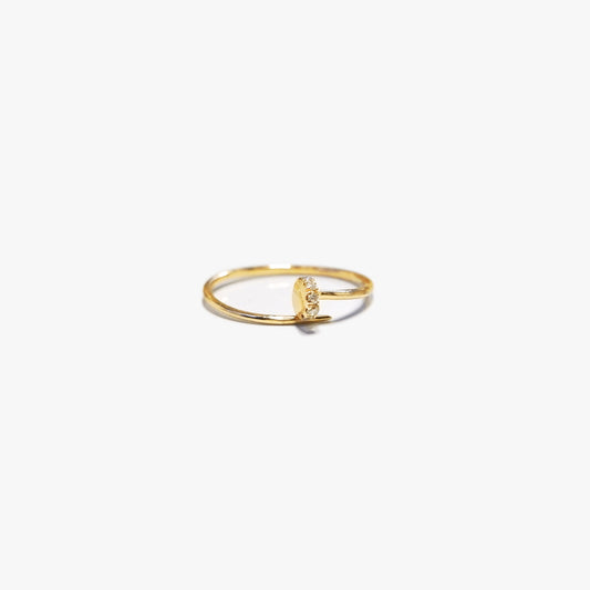 The Diamond Nail Ring in Solid Gold