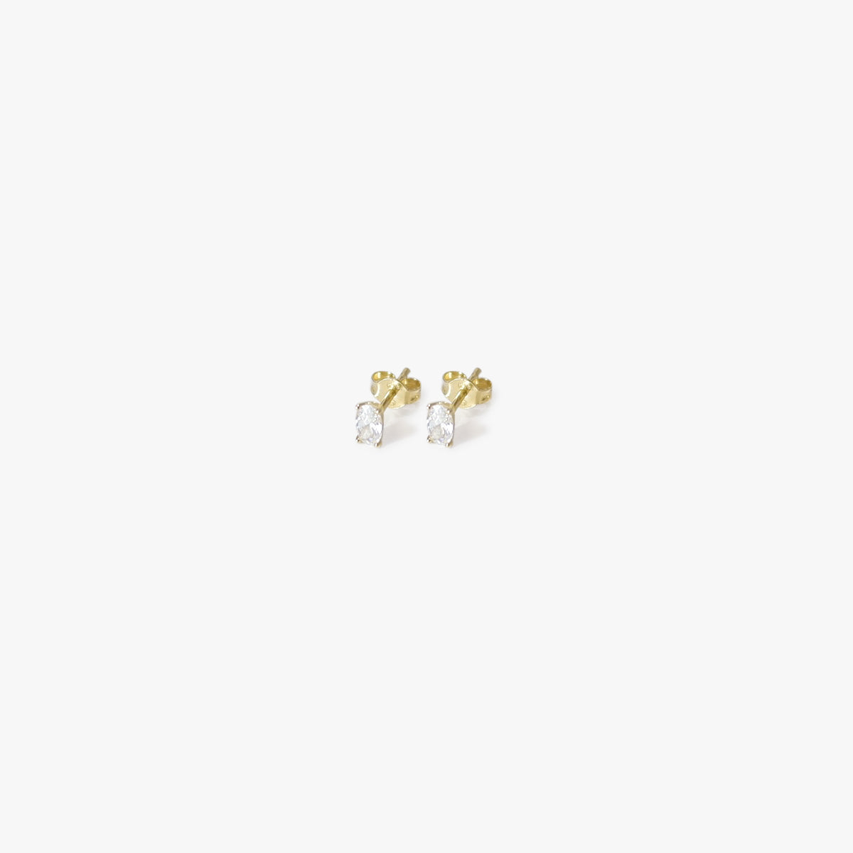 The Oval Birthstone Earrings in Solid Gold