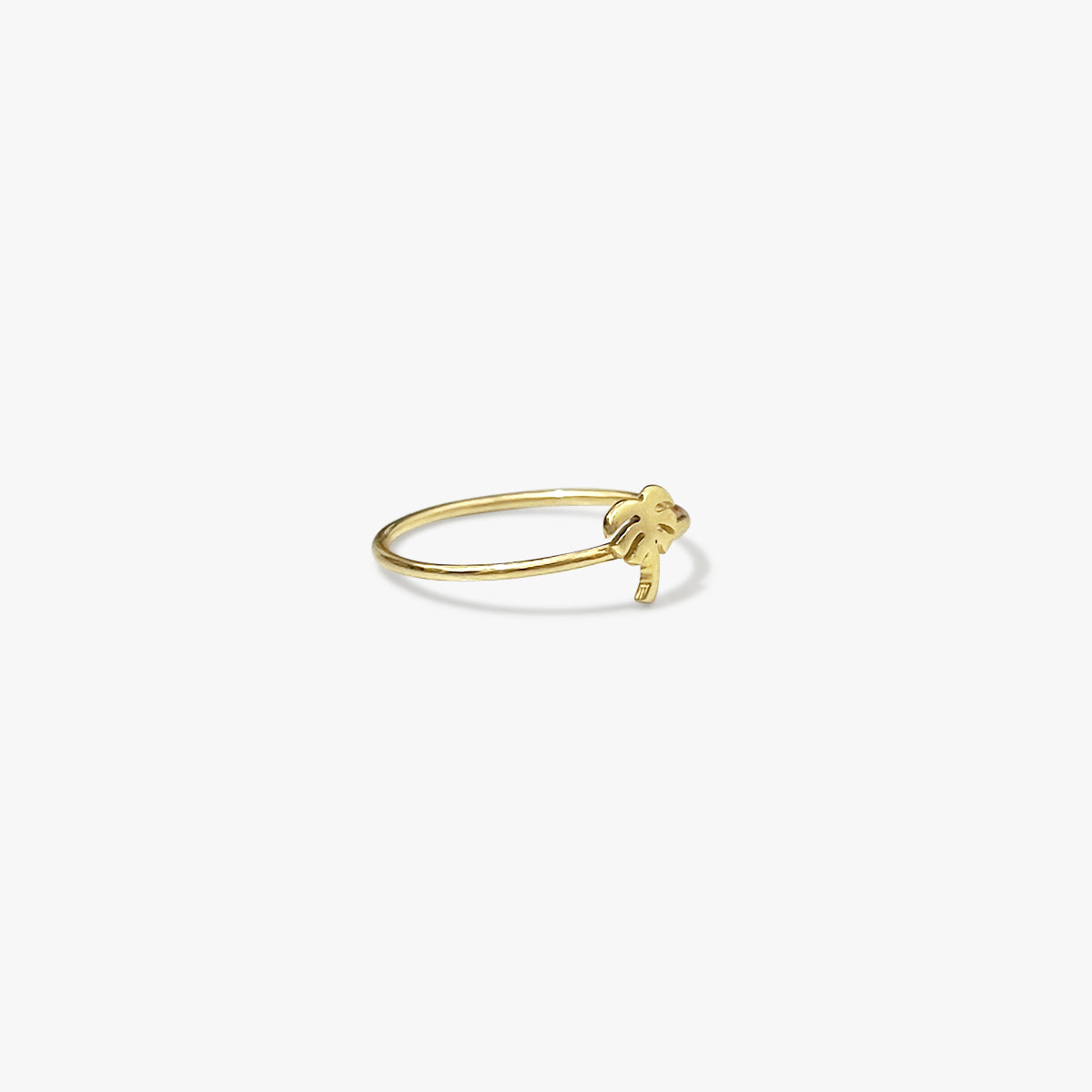 The Palm Tree Ring in Solid Gold