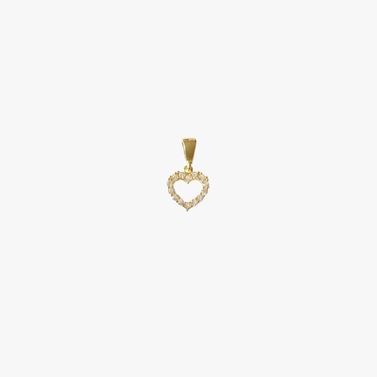 The Pave Mini Heart Pendant in Solid Gold