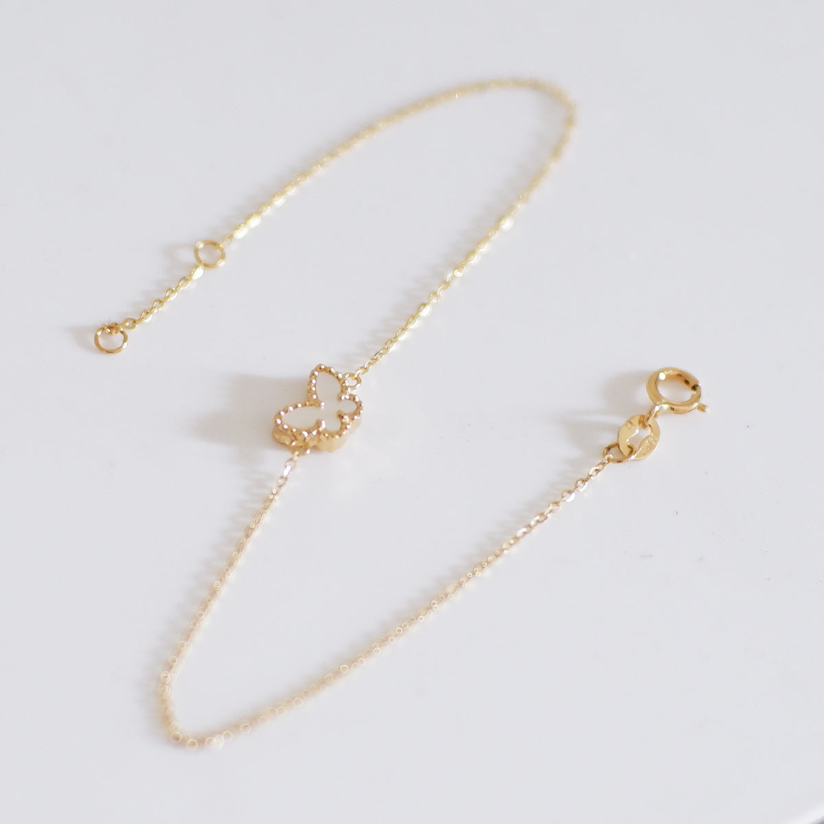The Rare Mini Pearl Butterfly Bracelet / Necklace in Solid Gold