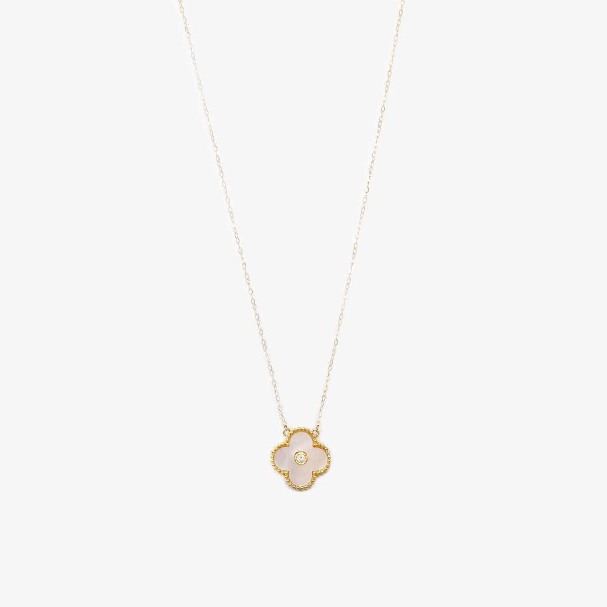 The Designer Pearl and Diamond Necklace in Solid Gold – Flecked with Gold