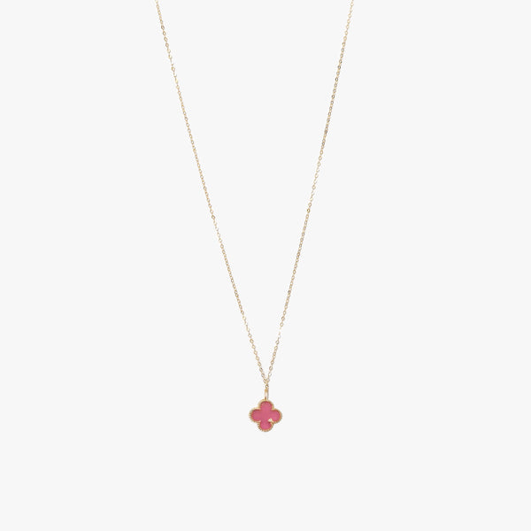 The Mini Diamond Clover Necklace in Solid Gold