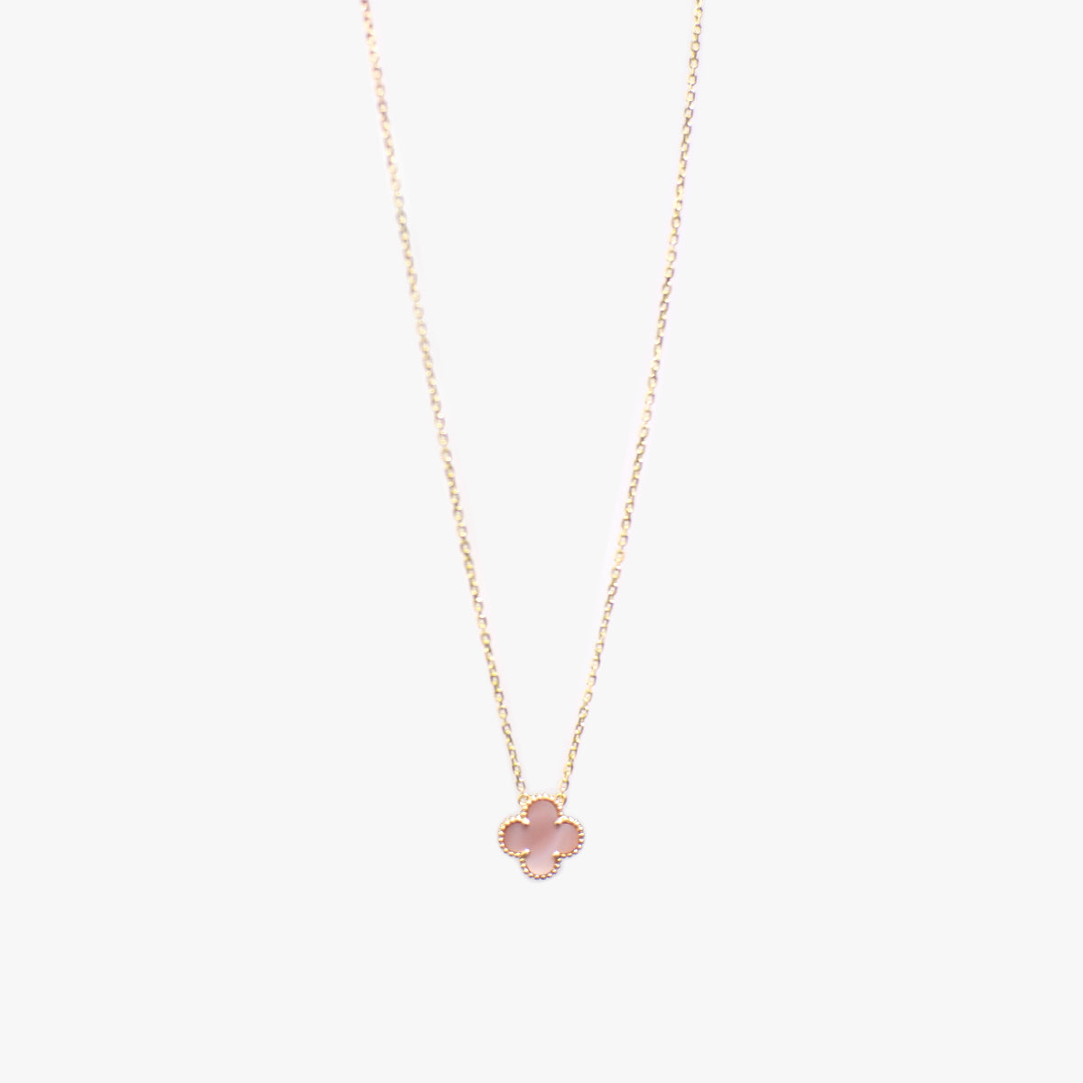 The 12mm/15mm Centered Clover Necklace in Solid Gold