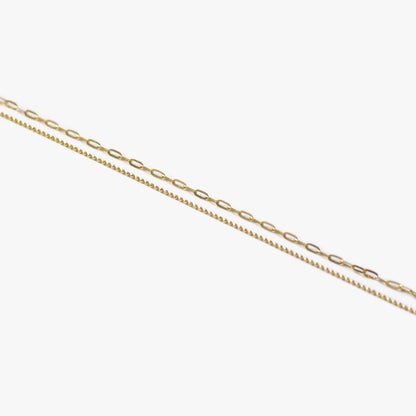 The Quintessential Duo Anklet in Solid Gold