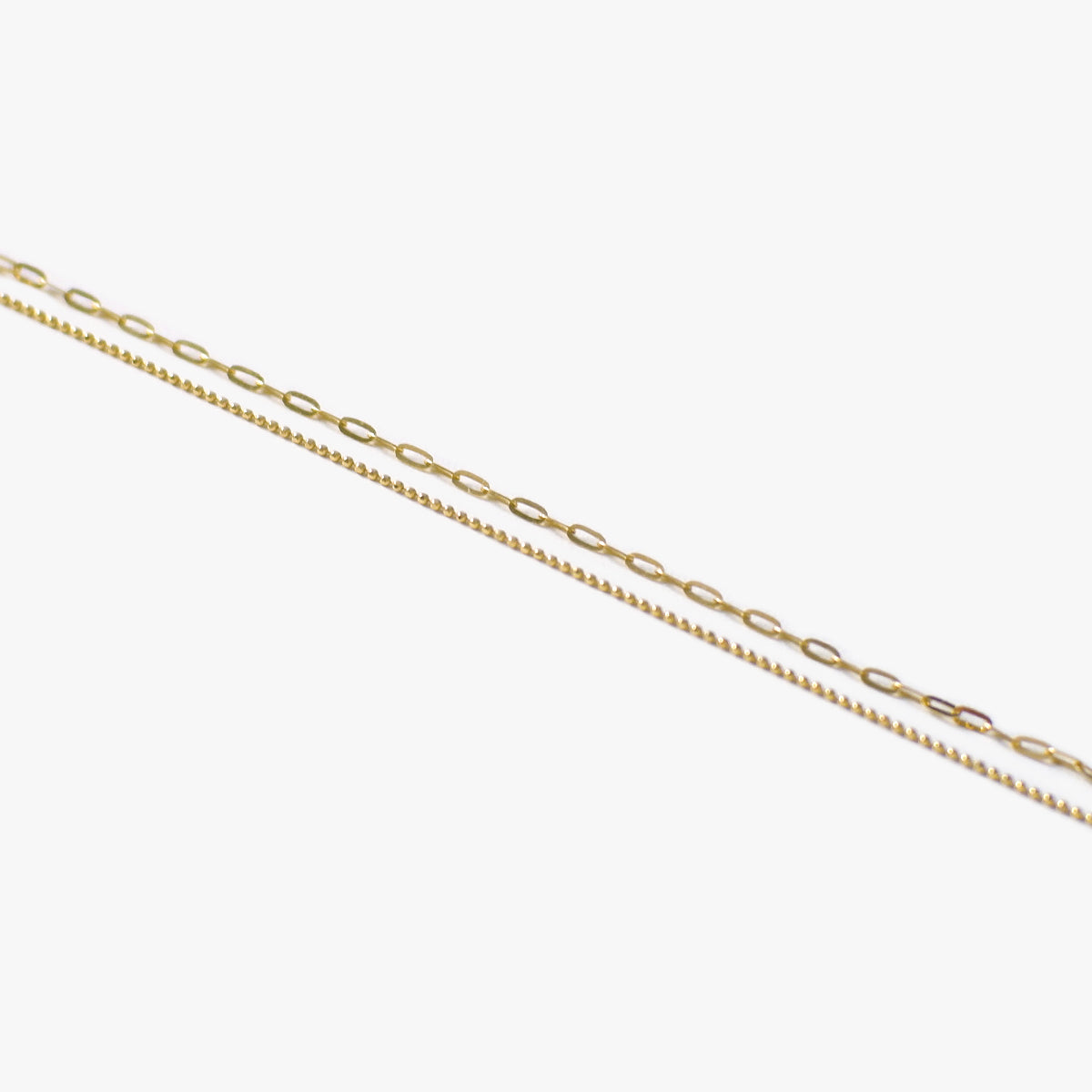 The Quintessential Duo Anklet in Solid Gold