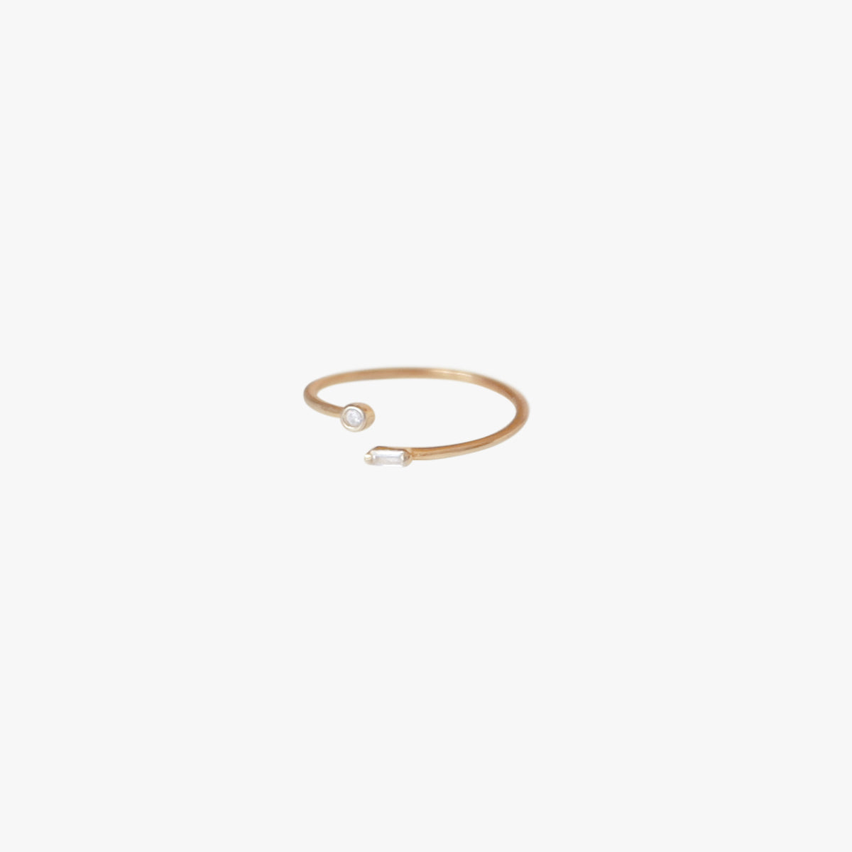 The Tiny Baguette Diamond Ring in Solid Gold